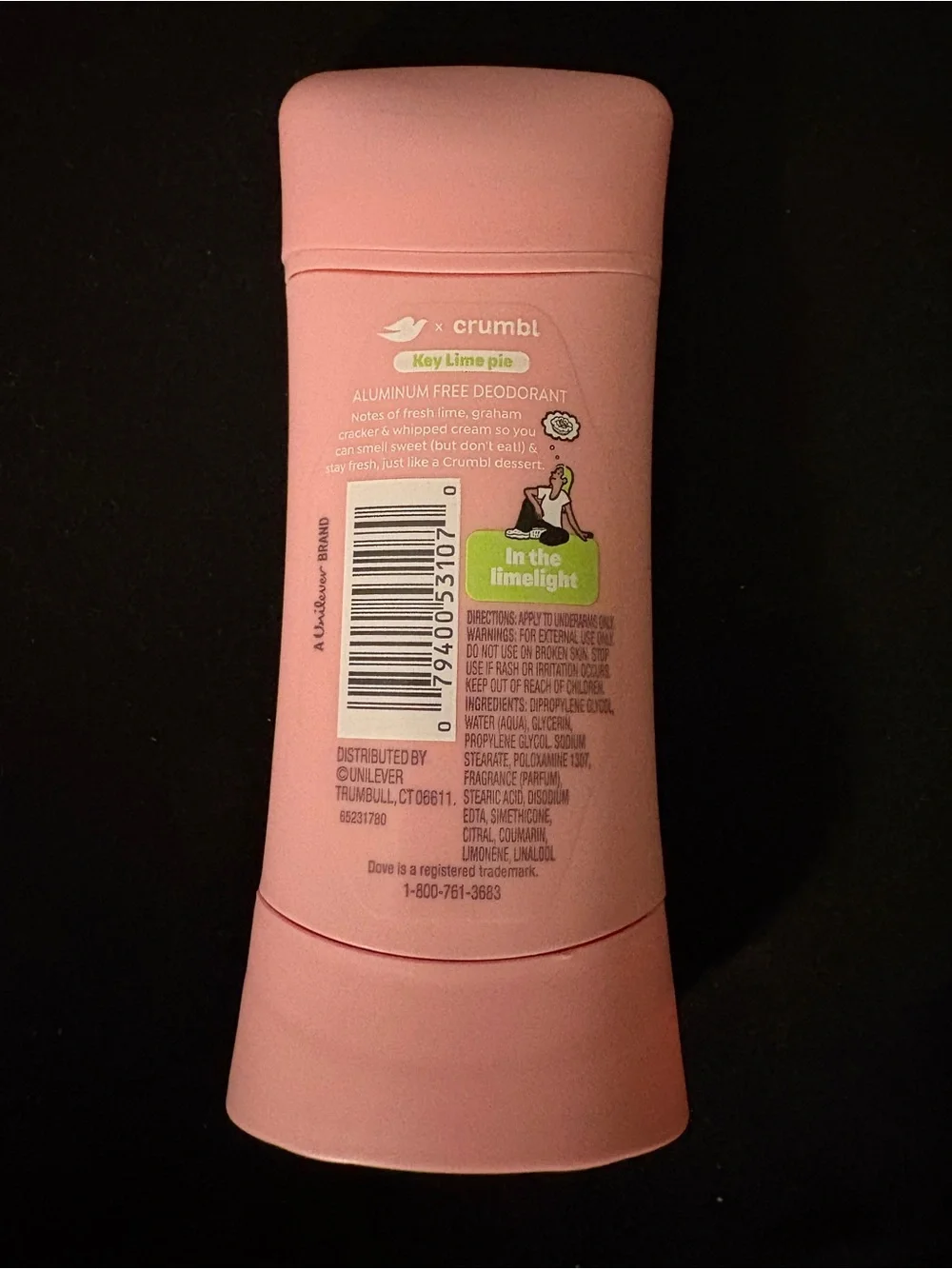 Dove x Crumbl Key Lime Pie Deodorant 2.6 oz Limited Edition Aluminum Free